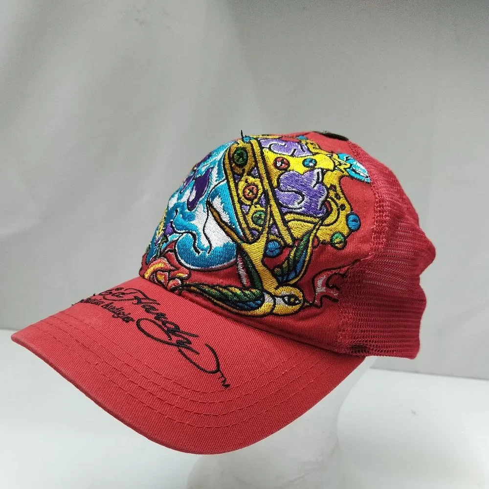ED Hardy by Christian Audigier Red Skull Cap
